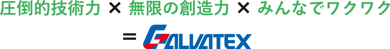 圧倒的技術力×無限の創造力×みんなワクワク=GALVATEX